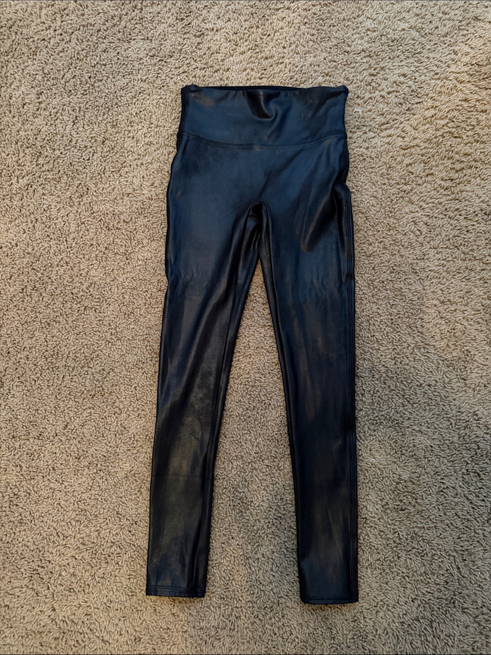 Black Faux Leather High-Waist Leggings